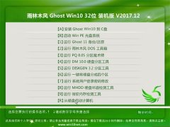 雨林木风Ghost Win10 (X32) 免费装机版2017V12(自动激活)