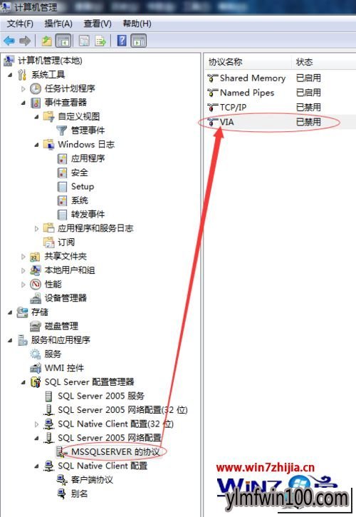 禁用ViA 雨林木风win10系统启动sql服务提示TdssniClient初始化失败错误0x7e的图文步骤